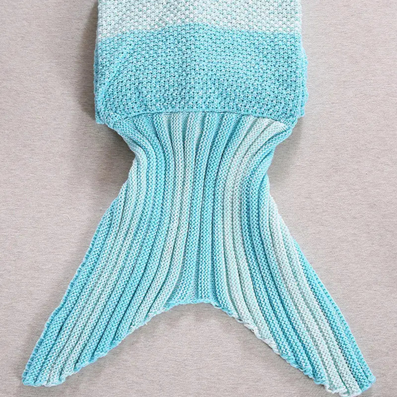 Striped Mermaid Blanket for Office and Living Room Rieworkes