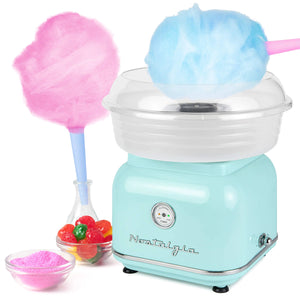 Nostalgia Classic Countertop Cotton Candy Machine Manual Retro Vintage Candy Maker Includes 2 Reusable Cones & Scoop Aqua Mimarta