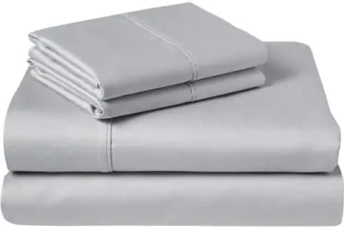 Sleeper Sofa Bed Sheet Set - Full Silver Grey Solid Sofa Bed Sheets - 100% Cotton 400 Thread Count Sofa Sheets - Sleeper Sofa 4 PCs Sheet Set - Sleeper Sofa Sheets - Fits Mattresses Up to 6" Drop Mimarta