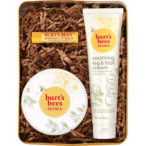 Burt's Bees Pregnancy Essentials Gifts Set, 3 Giftable Baby Shower Products & Must Have Baby Registry Items, Nourishing Skincare - Mama Belly Butter, Original Lip Balm, Leg & Foot Cream Mama Pregnancy Set 3 Count (Pack of 1) Rieworkes