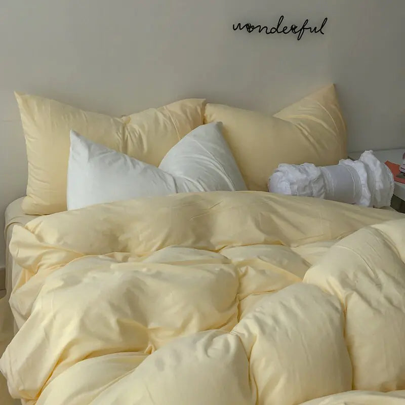 Light Yellow Soft Quilted Bed Sheet Rieworkes