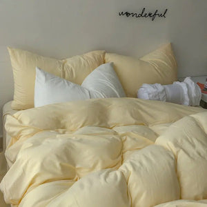 Light Yellow Soft Quilted Bed Sheet Rieworkes