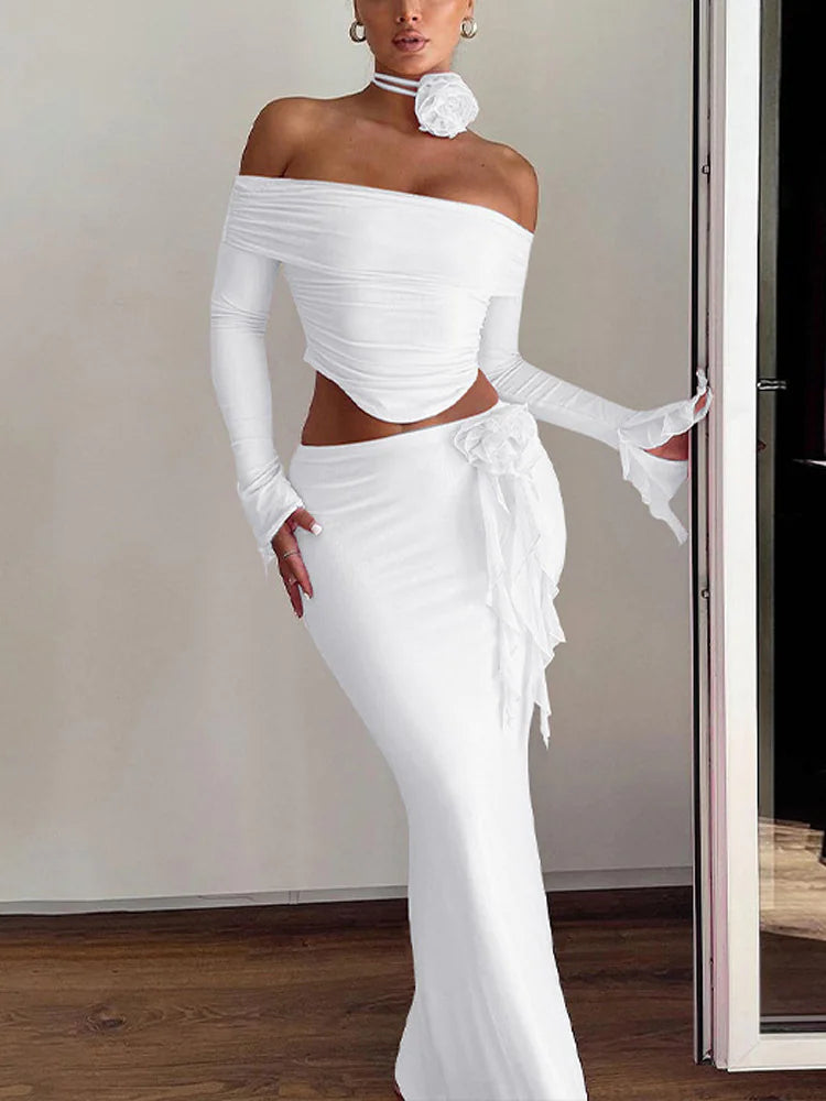 Long Sleeve Skirt Set Mimarta