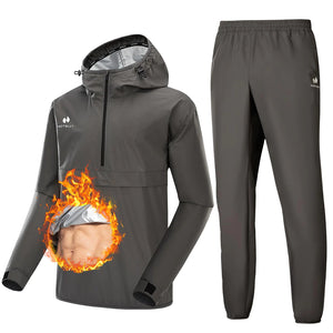 HOTSUIT Sauna Suit for Men Weight Loss Lightweight Boxing Sweat Suit Gym Workout Durable Sauna Jacket Pant Gray S Mimarta