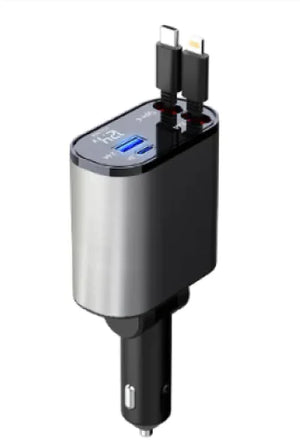 Metal Car Charger 100W Super Fast Charging Car Cigarette Lighter USB-C Adapter Rieworkes