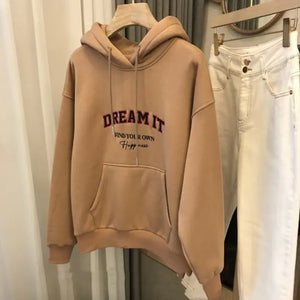 Fleece-lined Hooded Sweatshirt for Women (Loose Fit) Mimarta
