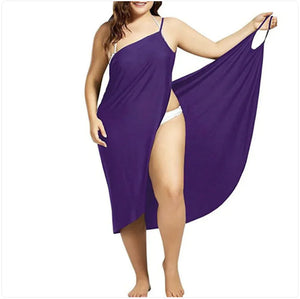 Solid Color Cross-Strap Beach Dress Rieworkes
