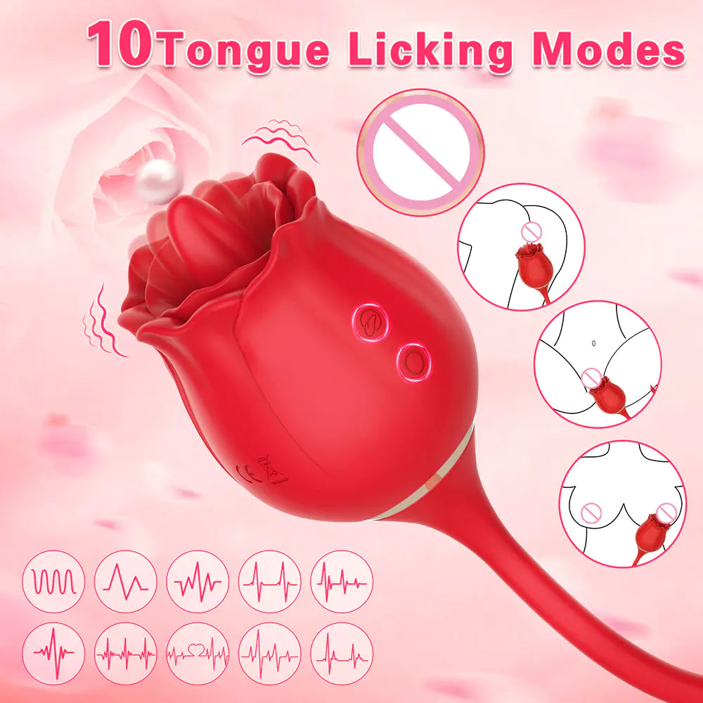Rose Tongue Vibrator for Women - G Spot and Clitoral Stimulation Mimarta