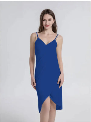 Solid Color Cross-Strap Beach Dress Rieworkes