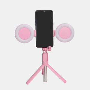 J861 Dual Light Bluetooth Selfie Stick with Tripod & LED Ring Light Mimarta