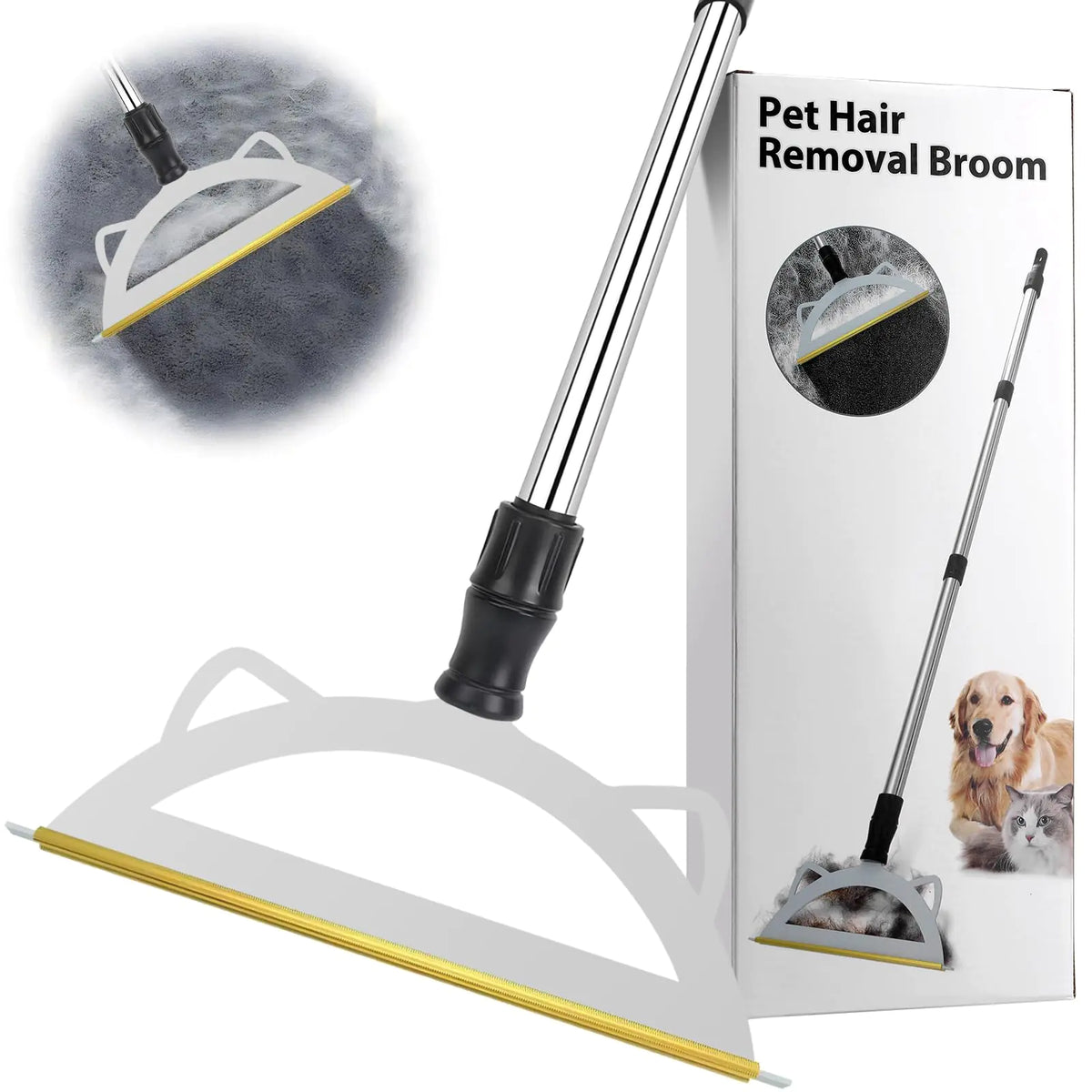 Carpet rake for pet Hair Removal 49”Adjustable Long Handle Advanced Pet Hair Removal Tool Reusable Dog Cat Hair RemoverPet Hair Removal BroomEmbedded Fur Removal from Low Pile Rugs Stairs Mimarta