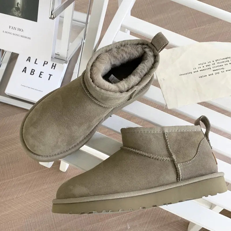 Women's Thick-soled Winter Boots - Warm Short Ankle Shoes Mimarta