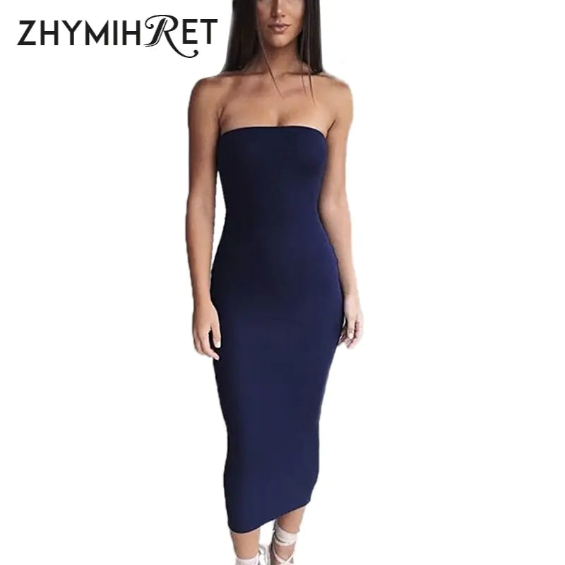 Strapless Long Elegant Dress Rieworkes