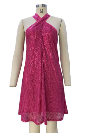Elegant Halter Strapless Sequin Formal Dress Mimarta