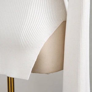 Ribbed Sweetheart Long Sleeve Top Rieworkes