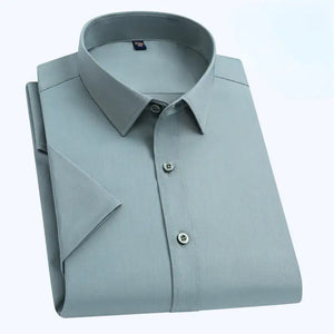 Oil Stain Proof Waterproof Hydrophobic Men Short Sleeve Business White Shirt Rieworkes