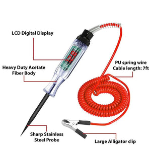 Digital Electric Voltage Circuit Tester Automotive Test Light Car Truck 6-24V US Rieworkes