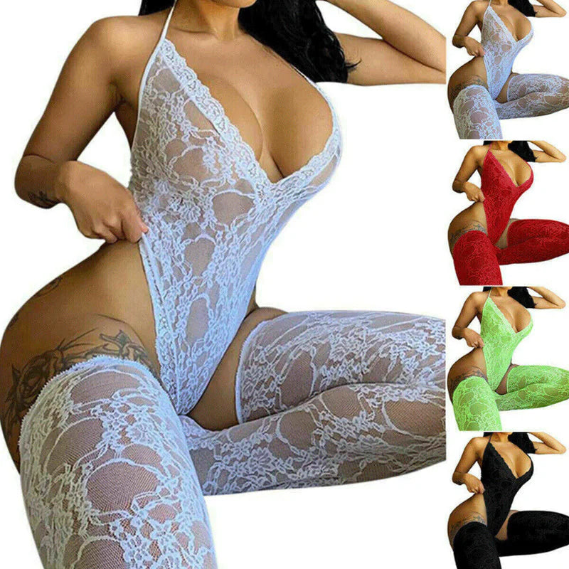 Women Lace Sexy Lingerie Nightwear Babydoll Sleepwear Bodysuit Dress Plus Size Rieworkes