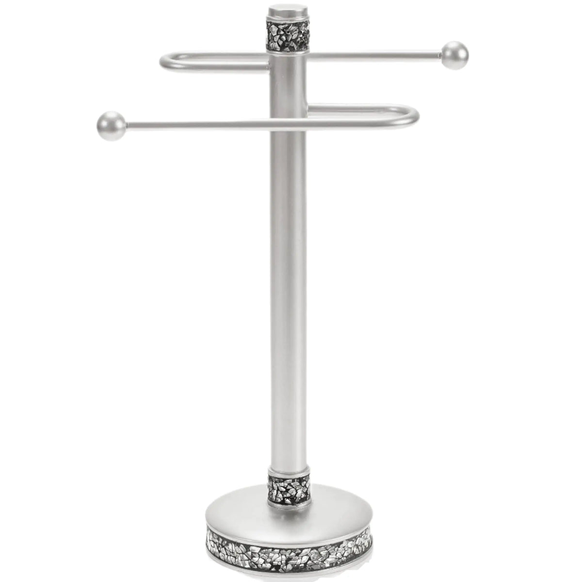 Crackled Glass Countertop Towel Stand Decorative Silver Fingertip Towel Holder Durable Resin Free Standing Towel Rack for Elegant Counter Top Bathroom/Shower/Kitchen Decor Mimarta