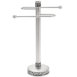 Crackled Glass Countertop Towel Stand Decorative Silver Fingertip Towel Holder Durable Resin Free Standing Towel Rack for Elegant Counter Top Bathroom/Shower/Kitchen Decor Mimarta
