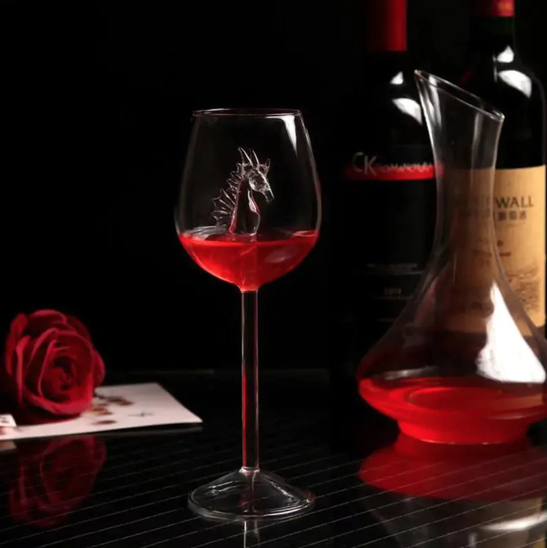 Shark Inside Red Wine Glass Rieworkes