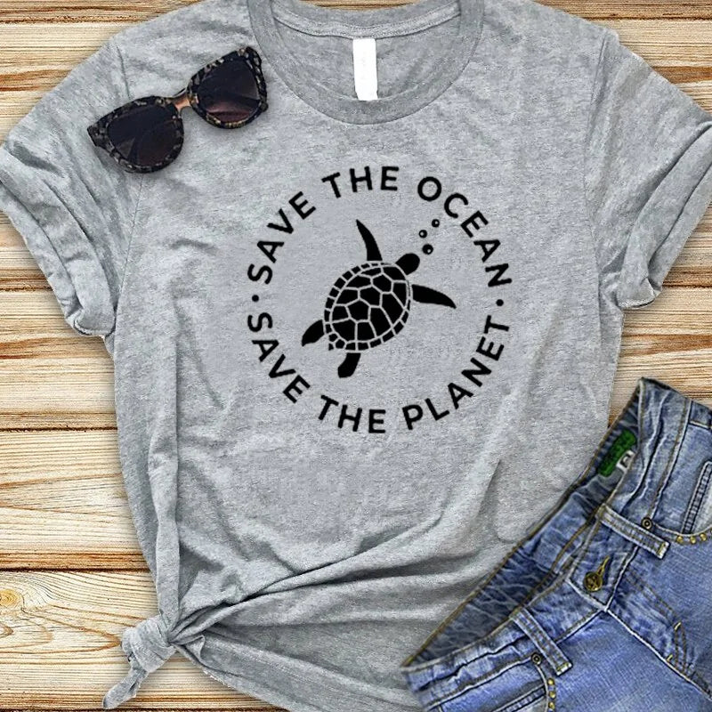 The Planet Protect Environment Summer Woman T-shirt Cotton Rieworkes