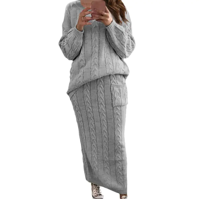 Autumn Winter Women's Fashion Sweater Dress Set Mimarta