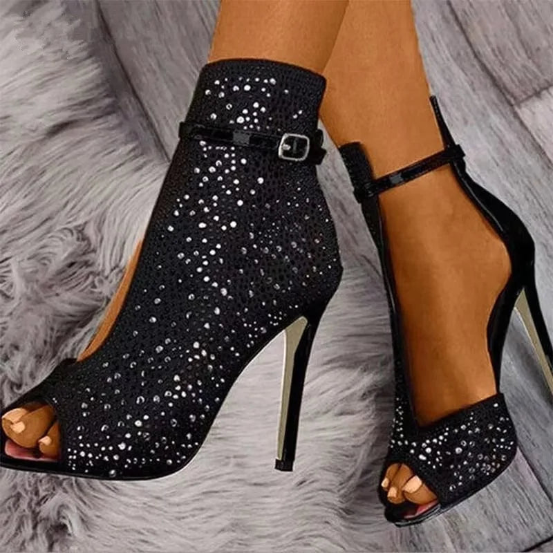 Pumps Crystal High Heels For Women Rieworkes