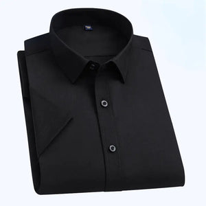 Oil Stain Proof Waterproof Hydrophobic Men Short Sleeve Business White Shirt Rieworkes