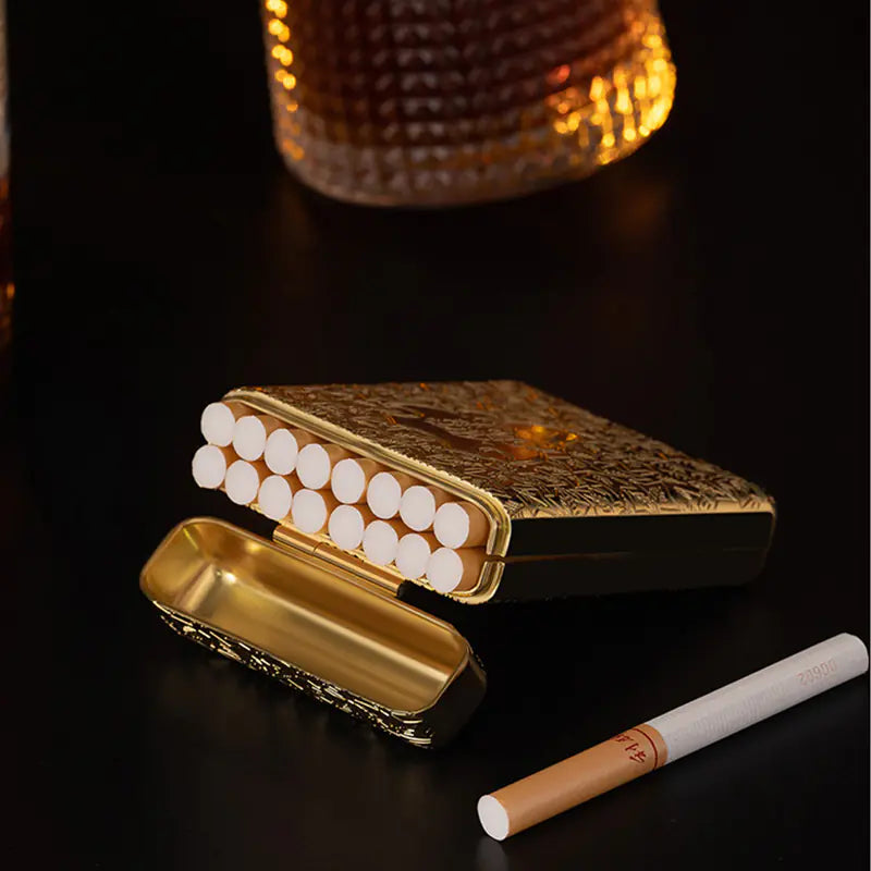 Luxury Vintage Engraved Cigarette Case for 16/20 Cigarettes Mimarta