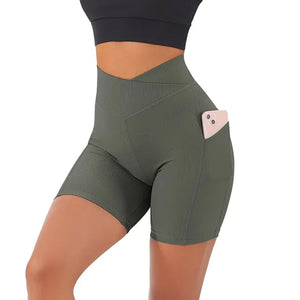 Sports Shorts Women High Waist Workout Seamless Fitness Yoga Shorts Rieworkes