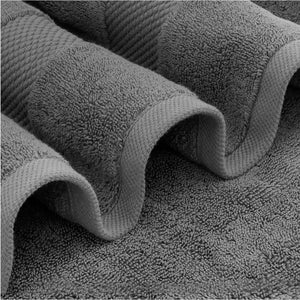 Luxury Dark Gray Bath Towel Set 8 Pcs Combed Cotton 700GSM Hotel Quality Rieworkes
