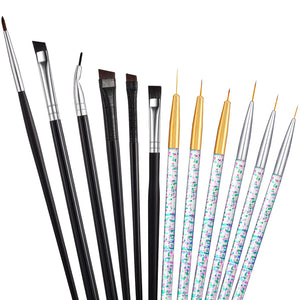 12 Pieces Eyeliner Brushes Set Slanted Makeup Gel Eyeliner Brush Line Fine Bent Eyeliner Brush Pointed Round Makeup Brush Angled Eyeliner Makeup Tool for Girls Women Cosmetic Applicators Mimarta
