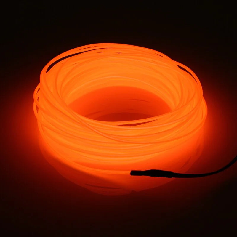 Neon LED Light Glow EL Wire String Strip Rope Tube Decor Car Party + Controller Rieworkes
