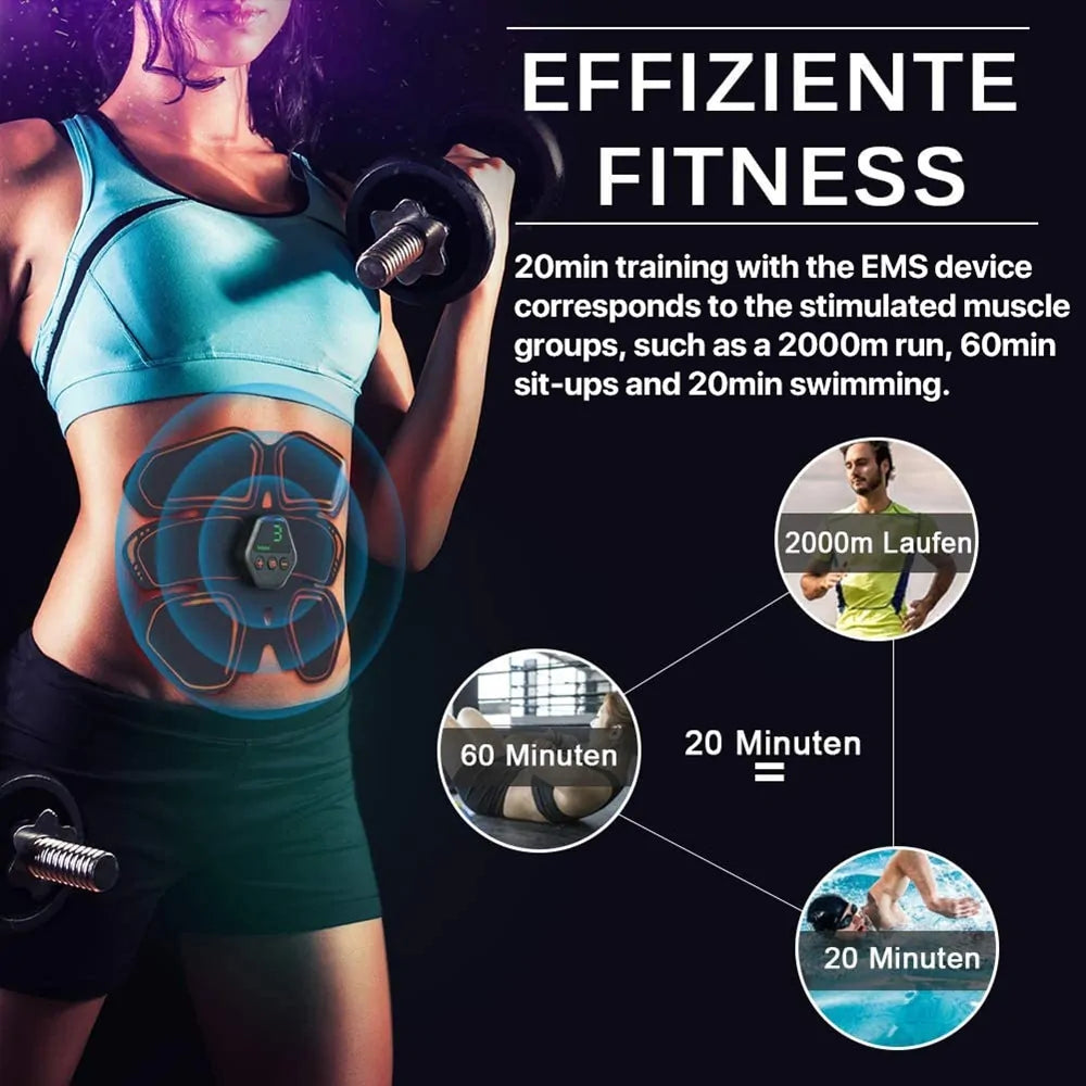 EMS Abdominal &amp; Hip Trainer Toner: USB Fitness Gear for Home Gym Rieworkes