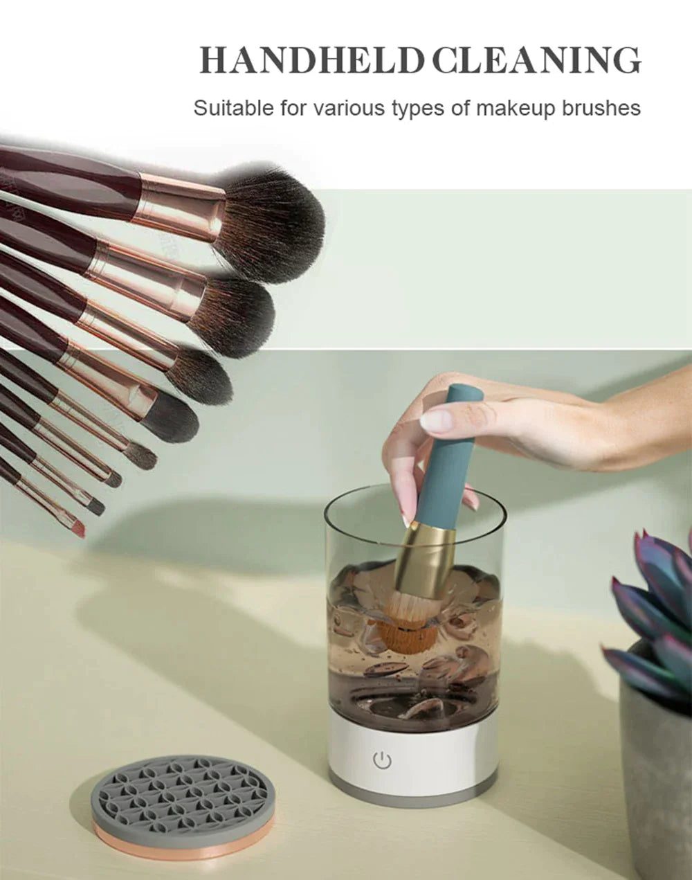 Automatic Brush Cleaner Electric Makeup Brush Cleaning Machine Fast Clean Dryer Rieworkes