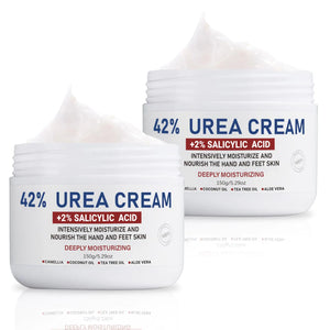 Urea Cream 42% plus Salicylic Acid 2% Net 5.29 Oz for Dry Cracked Feet, Heels, Knees, Elbows, Hands Repair Treatment. Moisturizes and Removes Corns, Calluses, Dead Skin, and Softens Toenails 5.29 Ounce(Pack of 2) Rieworkes