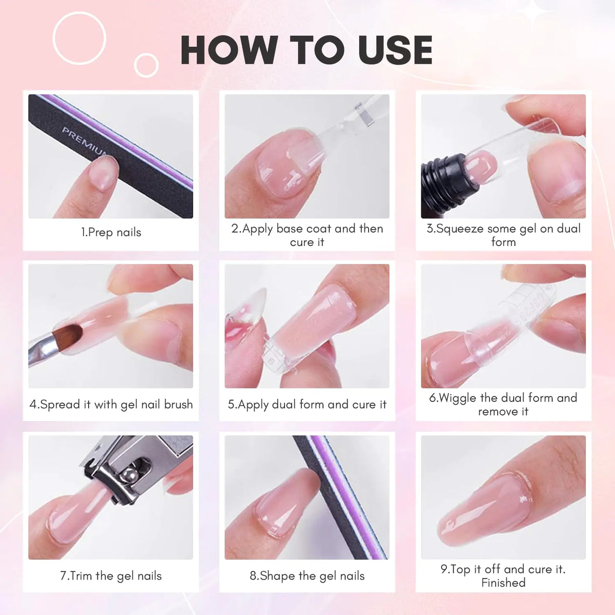 Makartt Poly Nail Gel-50ML Fondant Pink Gel Builder for Trendy Color Nail Extension Strengthener 3D Diy Hard Gel Manicure Nail Art Supplies Salon Home Stuff Rieworkes