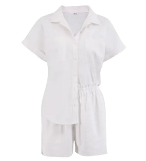 Short-sleeved Shirt And Shorts Suit Rieworkes