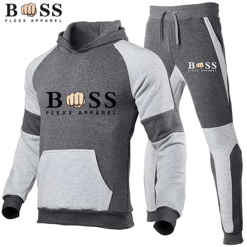 Men's Autumn Winter Fleece Hoodie & Sweatpants Set Mimarta