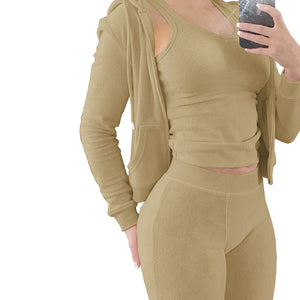HR8235 Women's Autumn Winter Hooded Vest Set Mimarta