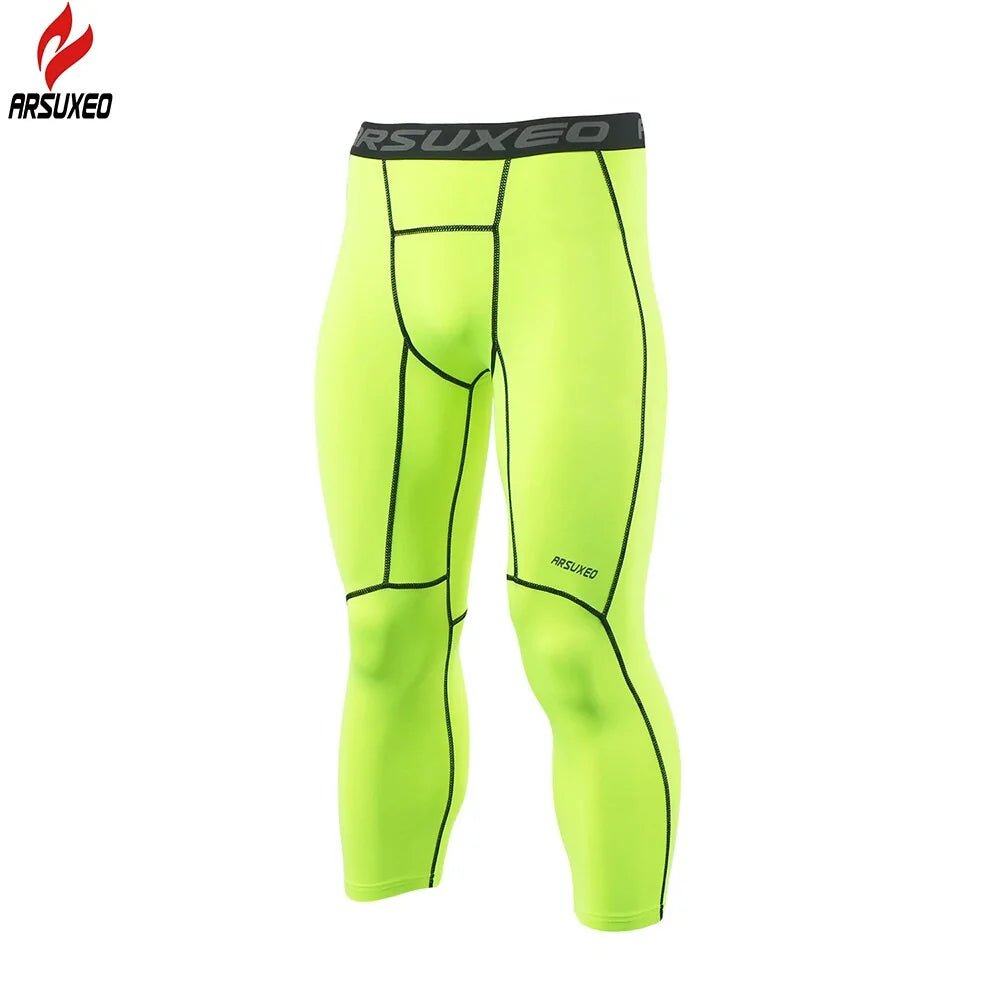 ARSUXEO Men's Compression Running Tights: Gym &amp; Yoga Sportswear Rieworkes