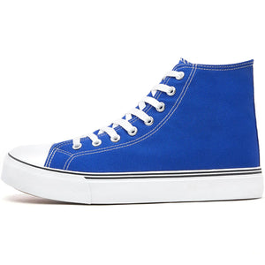 ZGR Men's High Top Canvas Sneakers Lace Up Classic Casual Walking Shoes 12 Blue Rieworkes