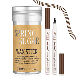 Hair Wax Stick + Brown Eyebrow for Hair Non-greasy Styling Hair All Day Hold Styling Product for Smoothing Hair Strands Slick Stick for Women & Men Mimarta
