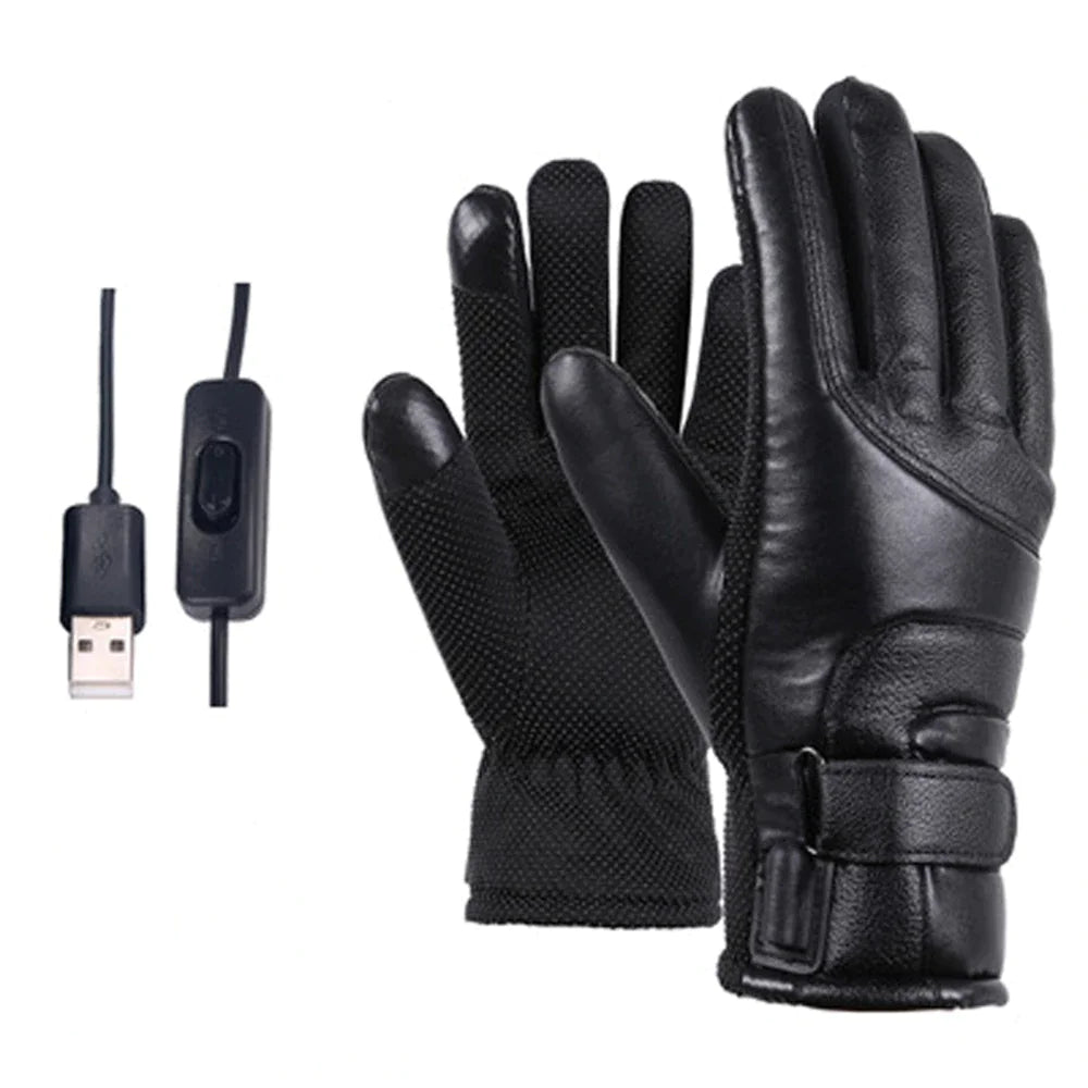 Electric USB Heated Gloves Winter Warming Thermal Ski Snow Hand Warm Windproof Rieworkes