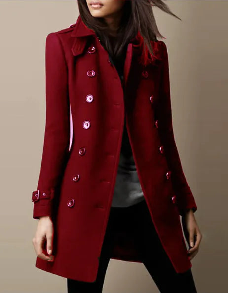 Ladies Spring Long Jacket Wool Trench Coat Rieworkes