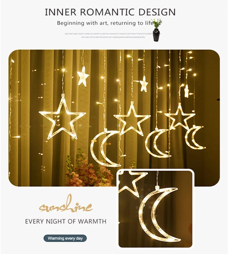 Moon Star Curtain Lights Mimarta