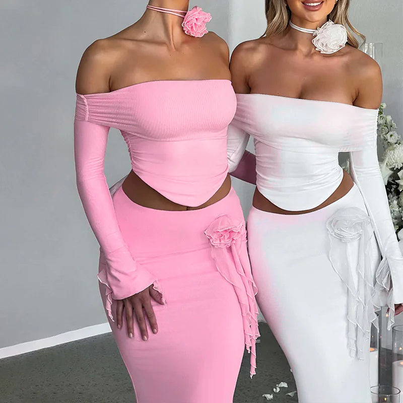 Long Sleeve Skirt Set Mimarta