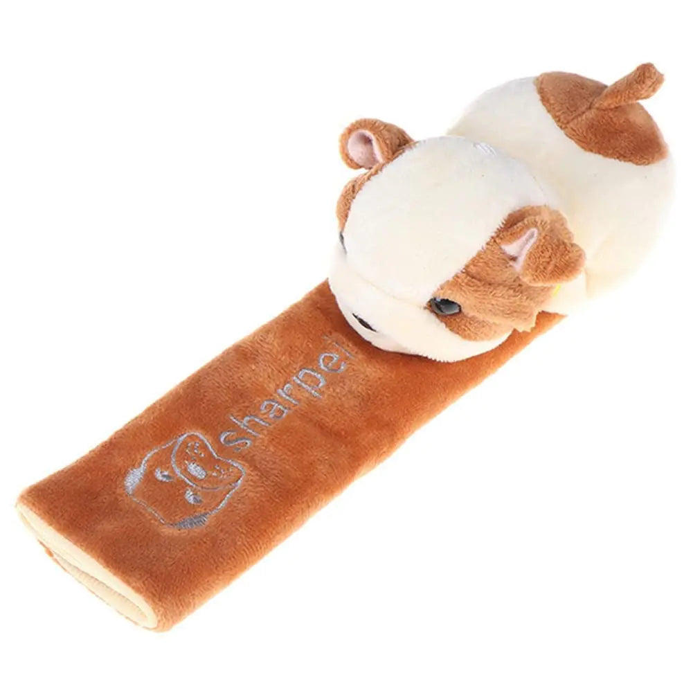 Katutude Car Seat Belt Cushion Car Seat Belt Strap Cover Cute Animal Plush Shoulder Strap Pad Seat Belt Cover Adjustable Super Soft Belt Protector for Kids Adults Brown Dog Mimarta