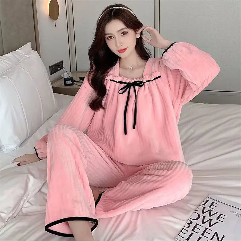 Winter Full-Sleeved Pajama Set for Home Wear Mimarta